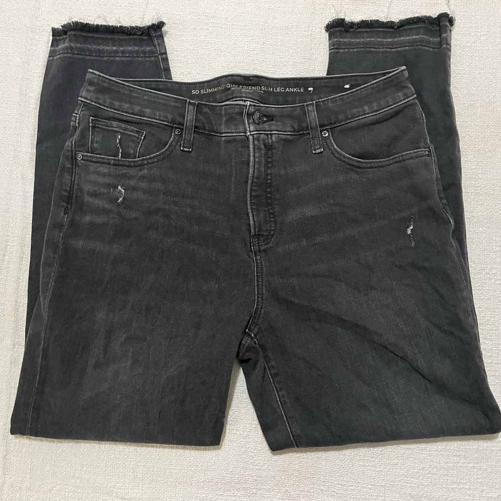 Chicos So Slimming Girlfriend Ankle Slim Leg Jeans Size 2 US 12 Black pants